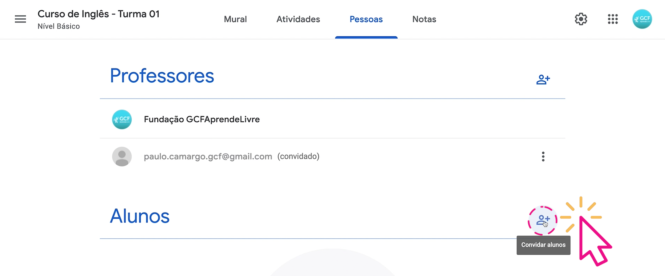 Como adicionar um aluno na sua turma do google sala de aula - imagem1